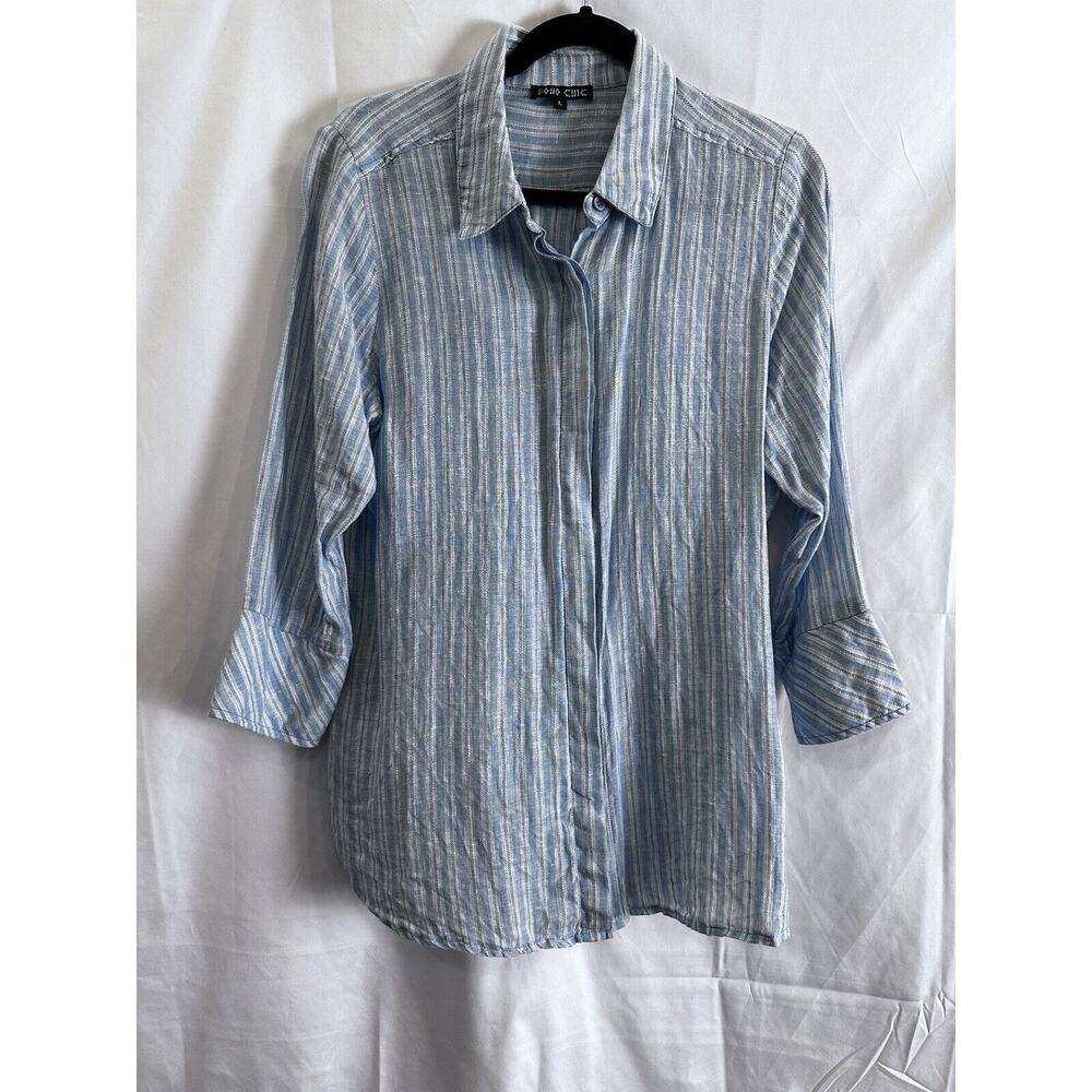 Women's Blue Striped Blouse